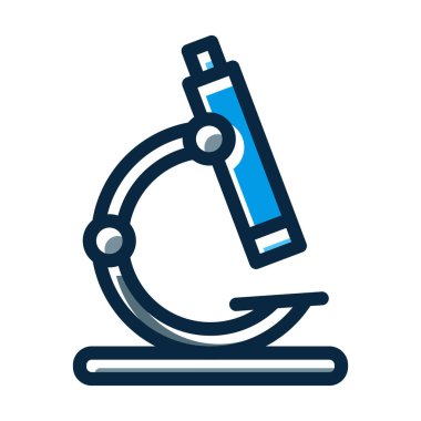 Kişisel ve Ticari Kullanım İçin Koyu Renk Simgeleri Doldurulmuş Mikroskop Vektör Kalın Çizgisi