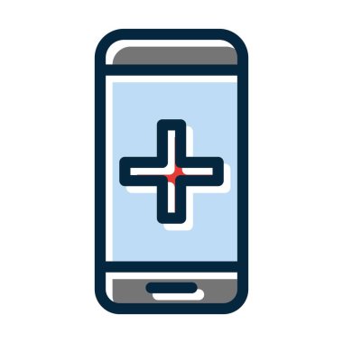 Çevrimiçi Eczane Vektör Kalın Çizgisi Kişisel ve Ticari Kullanım İçin Koyu Renk Simgeleri Dolduruldu