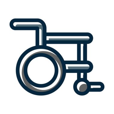 Tekerlek Sandalyesi Kalın Çizgisi Kişisel ve Ticari Kullanım İçin Koyu Renk Simgeleri Dolduruldu