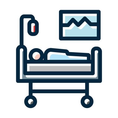 Tıbbi Denetim Vektör Kalın Çizgisi Kişisel ve Ticari Kullanım İçin Koyu Renk Simgeleri