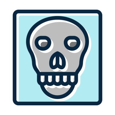 Kişisel ve Ticari Kullanım İçin Koyu Renk Simgelerini Doldurulmuş Kurukafa X-ışını Kalın Çizgisi