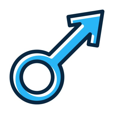 Kişisel ve Ticari Kullanım İçin Koyu Renk Simgelerini Doldurulmuş Erkek Sembolü Kalın Çizgi