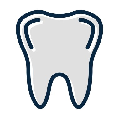 Kişisel ve ticari kullanım için Koyu Renk Simgeleri Doldurulmuş Diş Vektörü Kalın Çizgisi