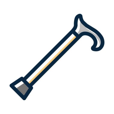 Yürüyen Çubuk Vektör Kalın Çizgisi Kişisel ve Ticari Kullanım İçin Koyu Renk Simgeleri Dolduruldu