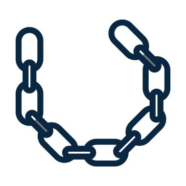 Kişisel ve ticari kullanım için Koyu Renk Simgeleri Doldurulmuş Zincir Vektör Kalın Çizgisi