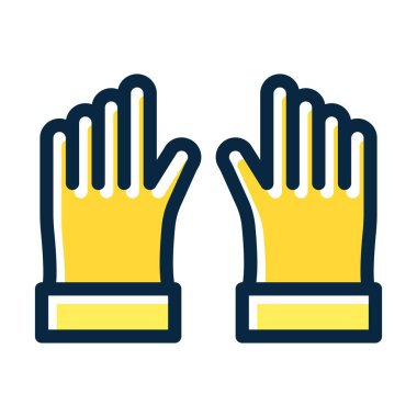 Kişisel ve Ticari Kullanım İçin Koyu Renk Simgeleri Doldurulmuş Deri Eldiven Kalın Çizgisi