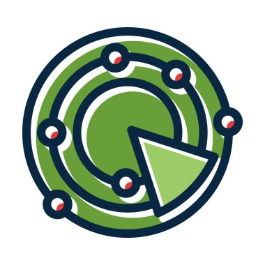 Radar Vektör Kalın Çizgisi Kişisel ve Ticari Kullanım İçin Koyu Renk Simgeleri Dolduruldu