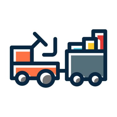 Yük Kamyonu Kalın Çizgisi Kişisel ve Ticari Kullanım İçin Koyu Renk Simgeleri Dolduruldu