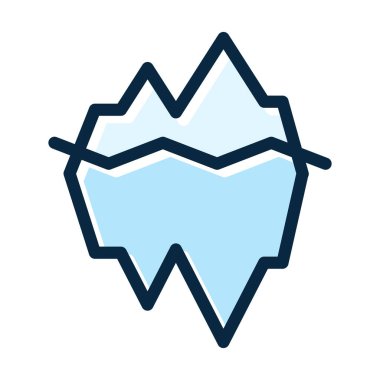 Kişisel ve Ticari Kullanım İçin Koyu Renk Simgeleri Doldurulmuş Iceberg Vektör Kalın Çizgisi