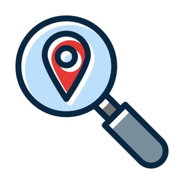 Kişisel ve Ticari Kullanım İçin Koyu Renk Simgelerini Doldurulmuş Coğrafya Araması Kalın Çizgisi