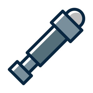 Kişisel ve Ticari Kullanım İçin Koyu Renk Simgelerini Doldurulmuş Spyglass Vektör Kalın Çizgisi