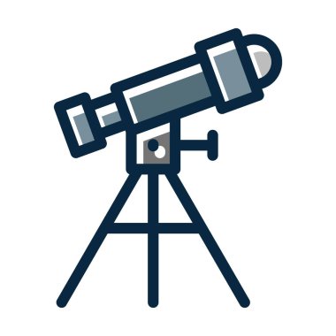 Kişisel ve ticari kullanım için Koyu Renk Simgeleri Doldurulmuş Teleskop Vektör Kalın Çizgisi