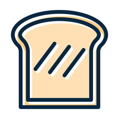 Kişisel ve Ticari Kullanım İçin Koyu Renk Simgeleri Doldurulmuş Ekmek Vektörü Kalın Çizgisi