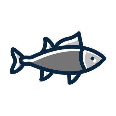 Kişisel ve ticari kullanım için Koyu Renk Simgeleri Doldurulmuş Ton Balığı Kalın Çizgisi