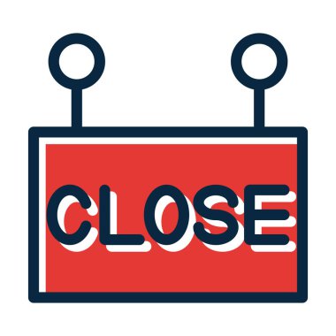 Kişisel ve ticari kullanım için Koyu Renkler Simgelerini Doldurulmuş Kalın Çizgiyi Kapat