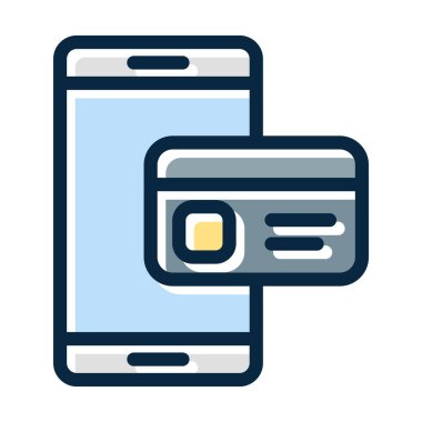 Ödeme Yöntemi Kalın Çizgi Koyu Renk Simgeleri Kişisel ve Ticari Kullanım İçin Dolduruldu