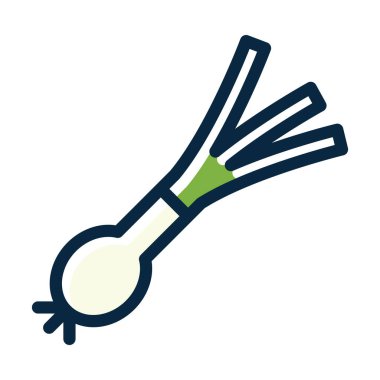 Taze Soğan Vektörü Kalın Çizgisi Koyu Renk Simgeleri Kişisel ve Ticari Kullanım İçin Simgeler