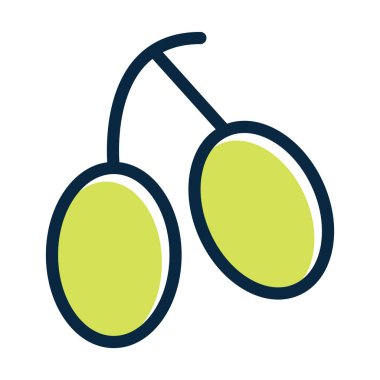 Zeytin Vektörü Kalın Çizgisi Kişisel ve Ticari Kullanım İçin Koyu Renk Simgeleri Dolduruldu