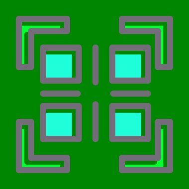 Kişisel ve ticari kullanım için Koyu Renk Simgeleri Doldurulmuş Qr Kod Vektör Kalın Çizgisi