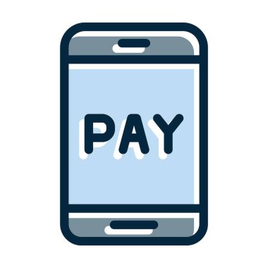 Çevrimiçi Ödeme Vektörü Kalın Çizgisi Kişisel ve Ticari Kullanım İçin Koyu Renk Simgeleri Dolduruldu