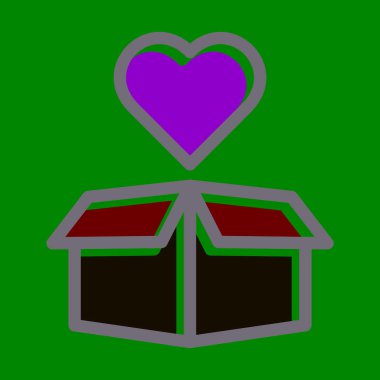 Kişisel ve Ticari Kullanım İçin Koyu Renk Simgeleri Doldurulmuş Paket Vektörü Kalın Çizgisi