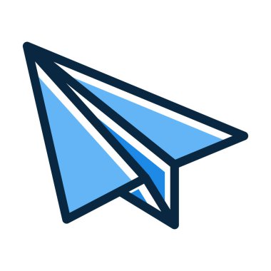 Kişisel ve ticari kullanım için Koyu Renk Simgeleri Doldurulmuş Kağıt Uçak Kalın Çizgisi