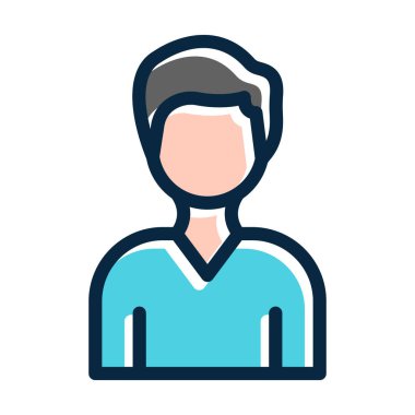 Kişisel ve ticari kullanım için Koyu Renk Simgeleri Doldurulmuş Avatar Vektör Kalın Çizgisi