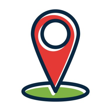 Kişisel ve ticari kullanım için Koyu Renk Simgeleri Doldurulmuş Konum Vektör Kalın Çizgisi