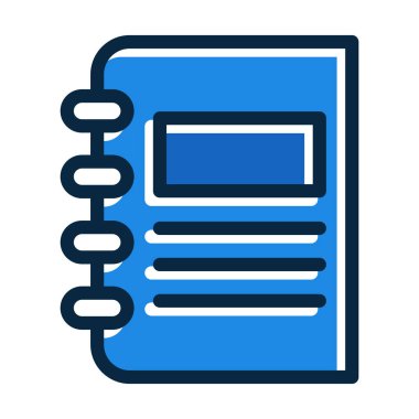 Kişisel ve ticari kullanım için Koyu Renk Simgelerini Doldurulmuş Kitap Vektörü Kalın Çizgisi