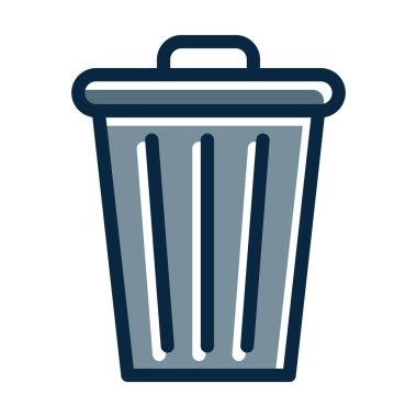 Kişisel ve ticari kullanım için Koyu Renk Simgeleri Doldurulmuş Çöp Vektörü Kalın Çizgisi