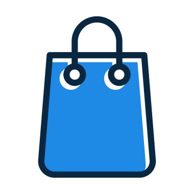 Alışveriş Torbası Kalın Çizgisi Kişisel ve Ticari Kullanım İçin Koyu Renk Simgeleri Dolduruldu