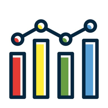 Kişisel ve Ticari Kullanım İçin Koyu Renk Simgelerini Doldurulmuş İstatistikler Kalın Çizgisi