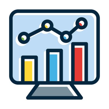 Borsa Vektör Kalın Çizgisi Kişisel ve Ticari Kullanım İçin Koyu Renk Simgeleri Dolduruldu