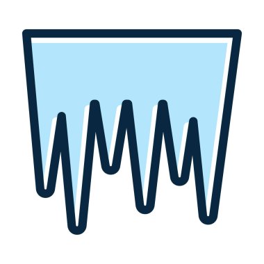 Icicles Vektör Kalın Çizgisi Kişisel ve Ticari Kullanım İçin Koyu Renk Simgeleri Dolduruldu