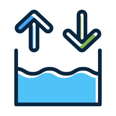 Kişisel ve ticari kullanım için Koyu Renk Simgeleri Doldurulmuş Gelgit Vektör Kalın Çizgisi