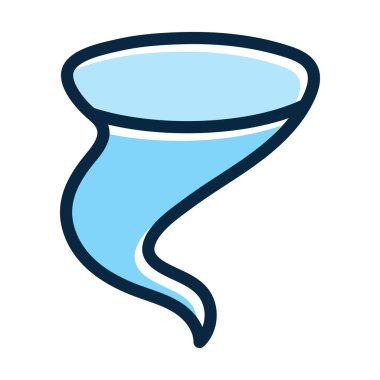 Kişisel ve Ticari Kullanım İçin Koyu Renk Simgelerini Doldurulmuş Tornado Vektör Kalın Çizgisi