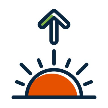 Kişisel ve ticari kullanım için Koyu Renk Simgeleri Doldurulmuş Güneş Batımı Kalın Çizgisi