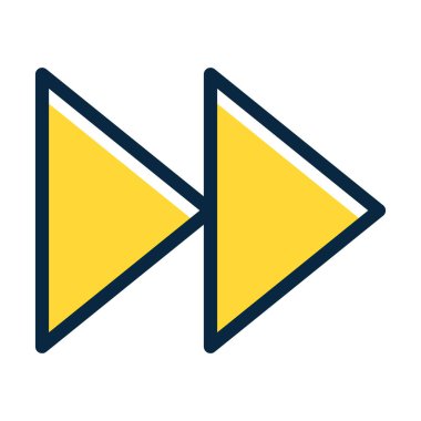 Hızlı İleri Vektör Kalın Çizgisi Koyu Renk Simgeleri Kişisel ve Ticari Kullanım İçin Dolduruldu