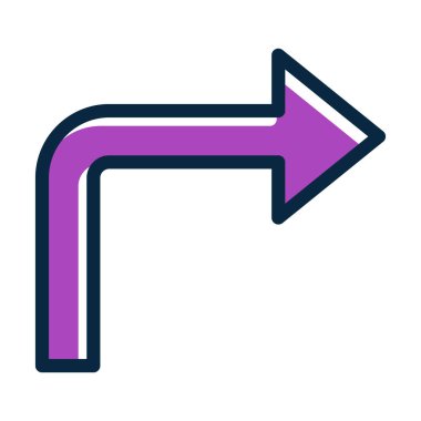 Kişisel ve ticari kullanım için Koyu Renk Simgeleri Doldurulmuş Sağ Vektör Kalın Çizgisine Dön