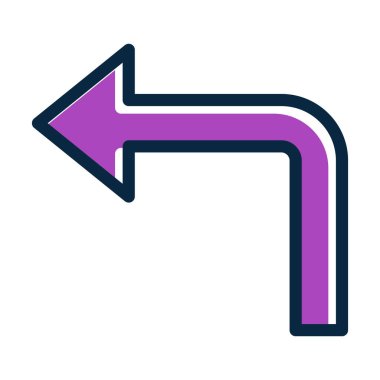 Kişisel ve ticari kullanım için Koyu Renk Simgeleri Doldurulmuş Sol Vektör Kalın Çizgisine Dön