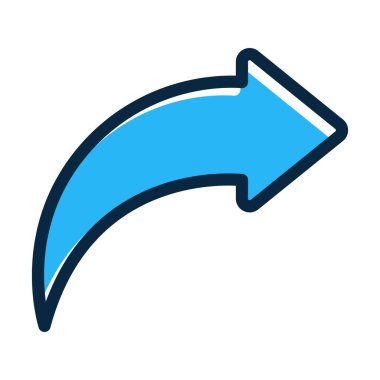 Eğri Sağ Vektör Kalın Çizgisi Koyu Renk Simgeleri Kişisel ve Ticari Kullanım İçin Simgeler