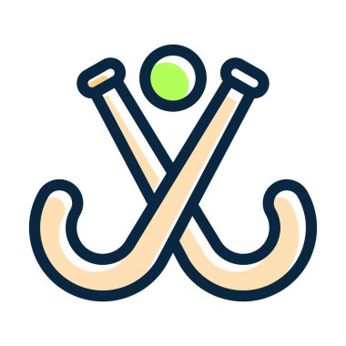 Kişisel ve Ticari Kullanım İçin Koyu Renk Simgelerini Doldurulmuş Hokey Vektörü Kalın Çizgisi