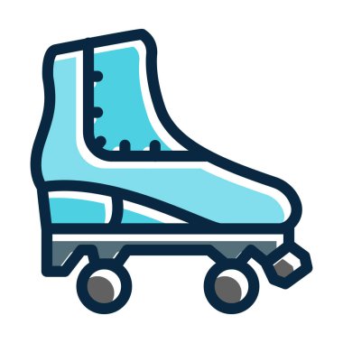 Paten Kayakları Vektör Kalın Çizgisi Kişisel ve Ticari Kullanım İçin Koyu Renk Simgeleri Dolduruldu