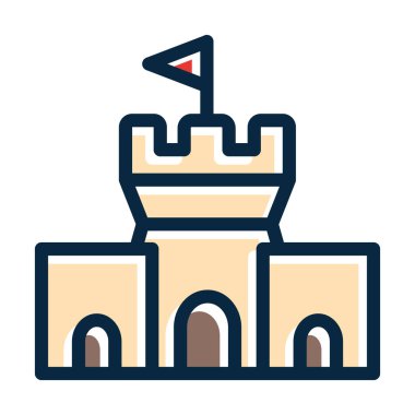 Kum Kalesi Kalın Çizgisi Koyu Renk Simgeleri Kişisel ve Ticari Kullanım İçin Simgeler