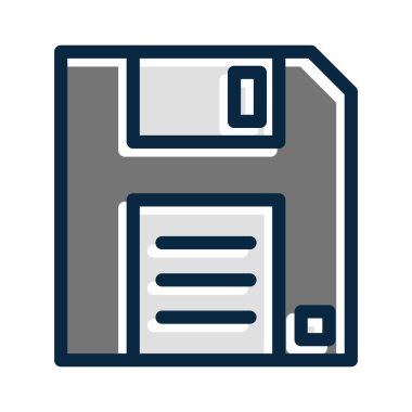 Disketin Kalın Çizgisi Kişisel ve Ticari Kullanım İçin Koyu Renk Simgeleri Dolduruldu