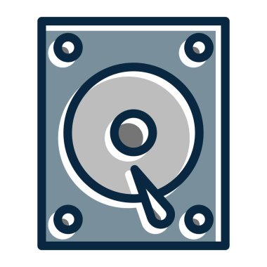 Kişisel ve ticari kullanım için Koyu Renk Simgelerini Doldurulmuş Hard Disk Vektör Kalın Çizgisi