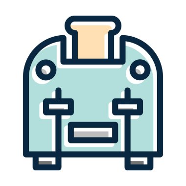 Kişisel ve ticari kullanım için Koyu Renk Simgeleri Doldurulmuş Tost Makinesi Kalın Çizgisi