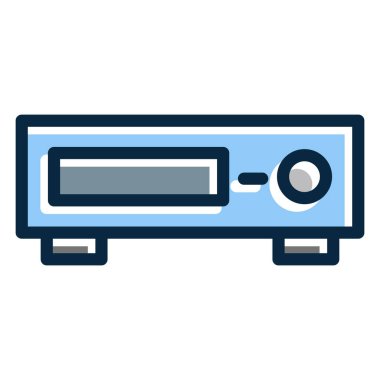 Kişisel ve Ticari Kullanım İçin Koyu Renk Simgelerini Doldurulmuş Dvd Oyuncu Kalın Çizgisi