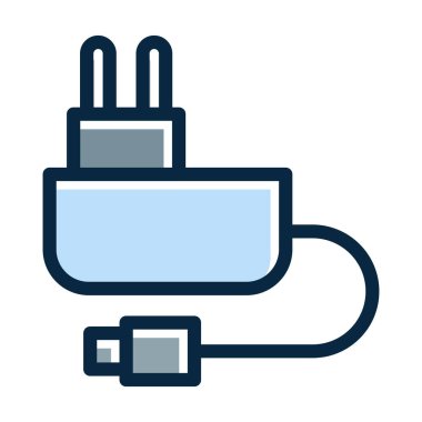 Kişisel ve ticari kullanım için Koyu Renk Simgeleri Doldurulmuş Şarj Vektörü Kalın Çizgisi