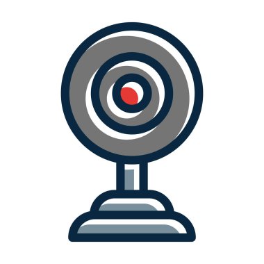 Kişisel ve Ticari Kullanım İçin Koyu Renk Simgelerini Doldurulmuş Web Kamerası Kalın Çizgisi